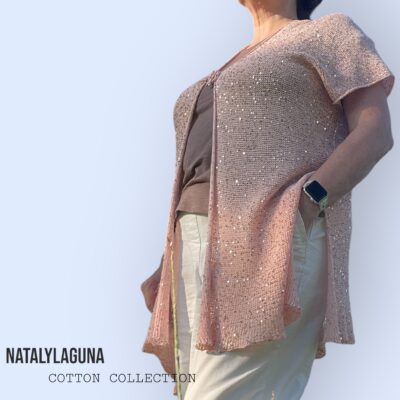 Collections handcrafted sequined knit wrap
