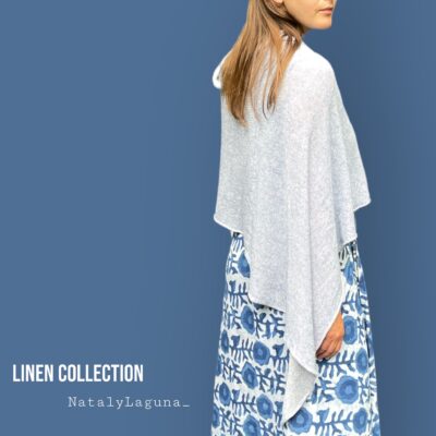 Collections lightweight linen poncho shawl