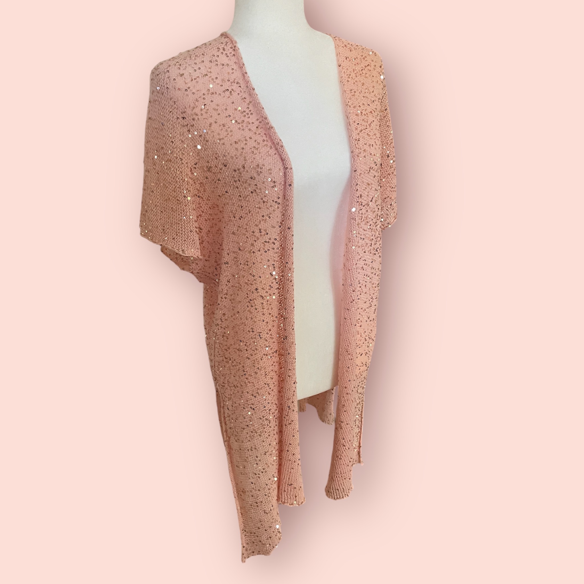 handcrafted sequined knit wrap handcrafted sequined knit wrap