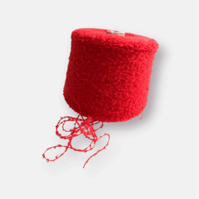 classic red mohair blend bouclé yarn